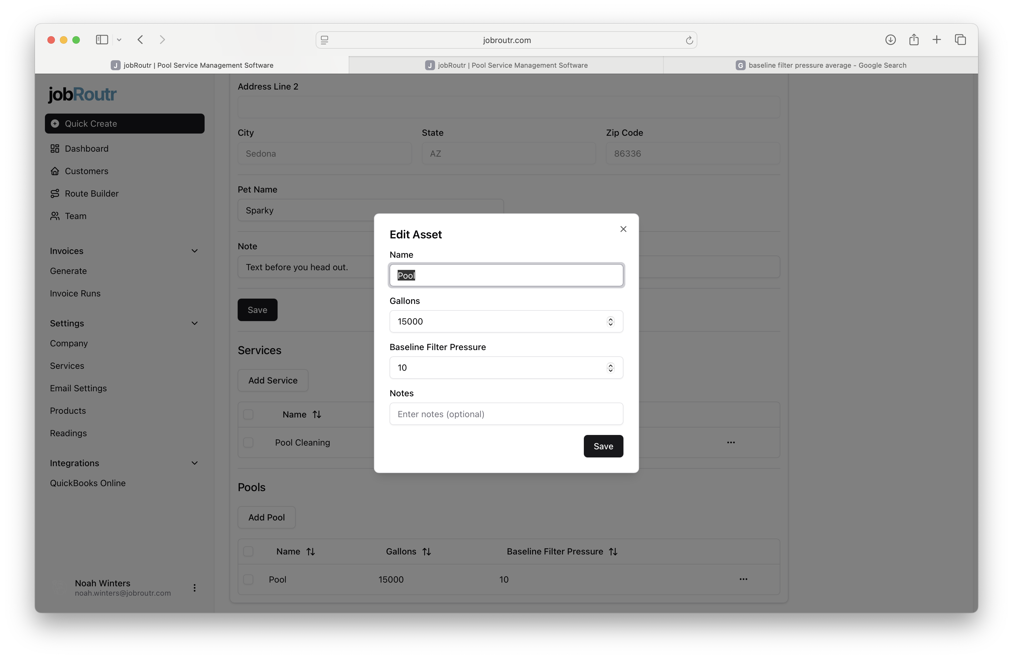 Edit Pool Information