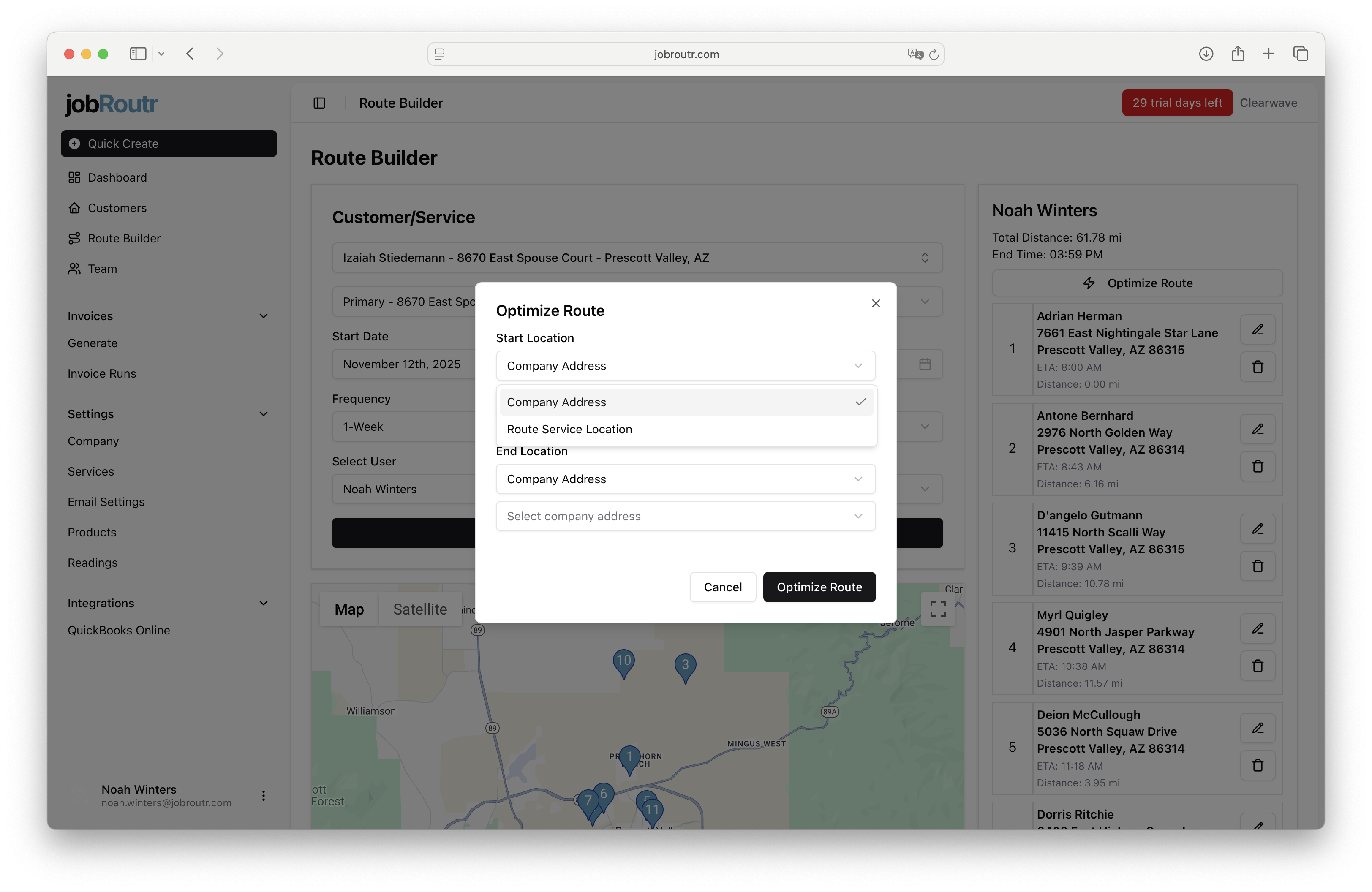 Route Optimization Options