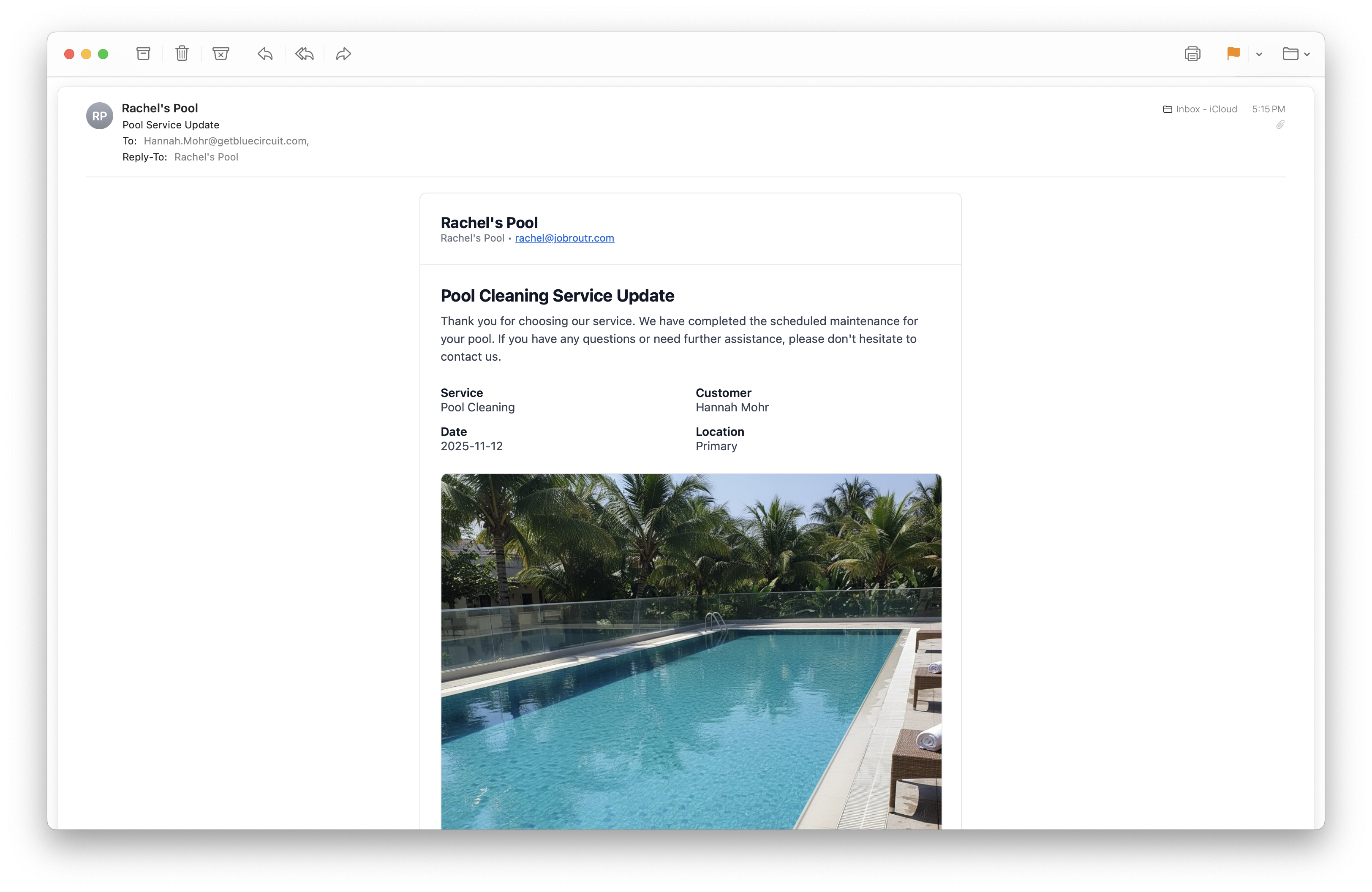 Service Report Email Header
